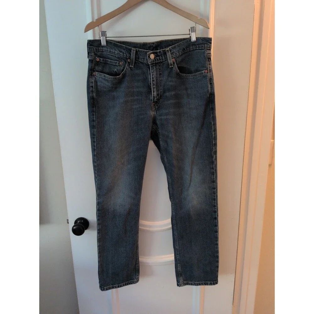 Levis 514 Jeans Mens 34x30 Straight Regular Fit Medium Wash Blue Stretch Classic